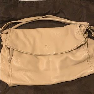Kate Spade tan leather crossbody satchel